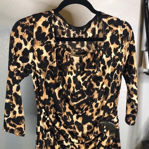 THALIA Sodi Mock Wrap Leopard Dress - Picture 2 of 7